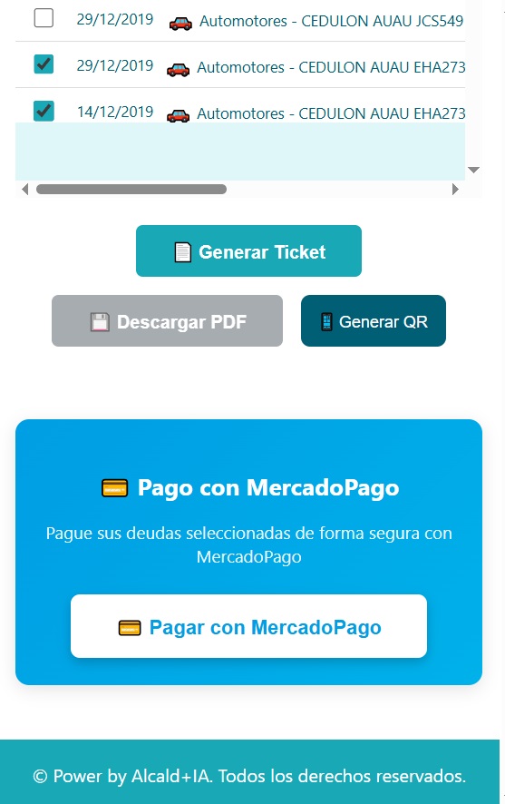 Botonera de acciones